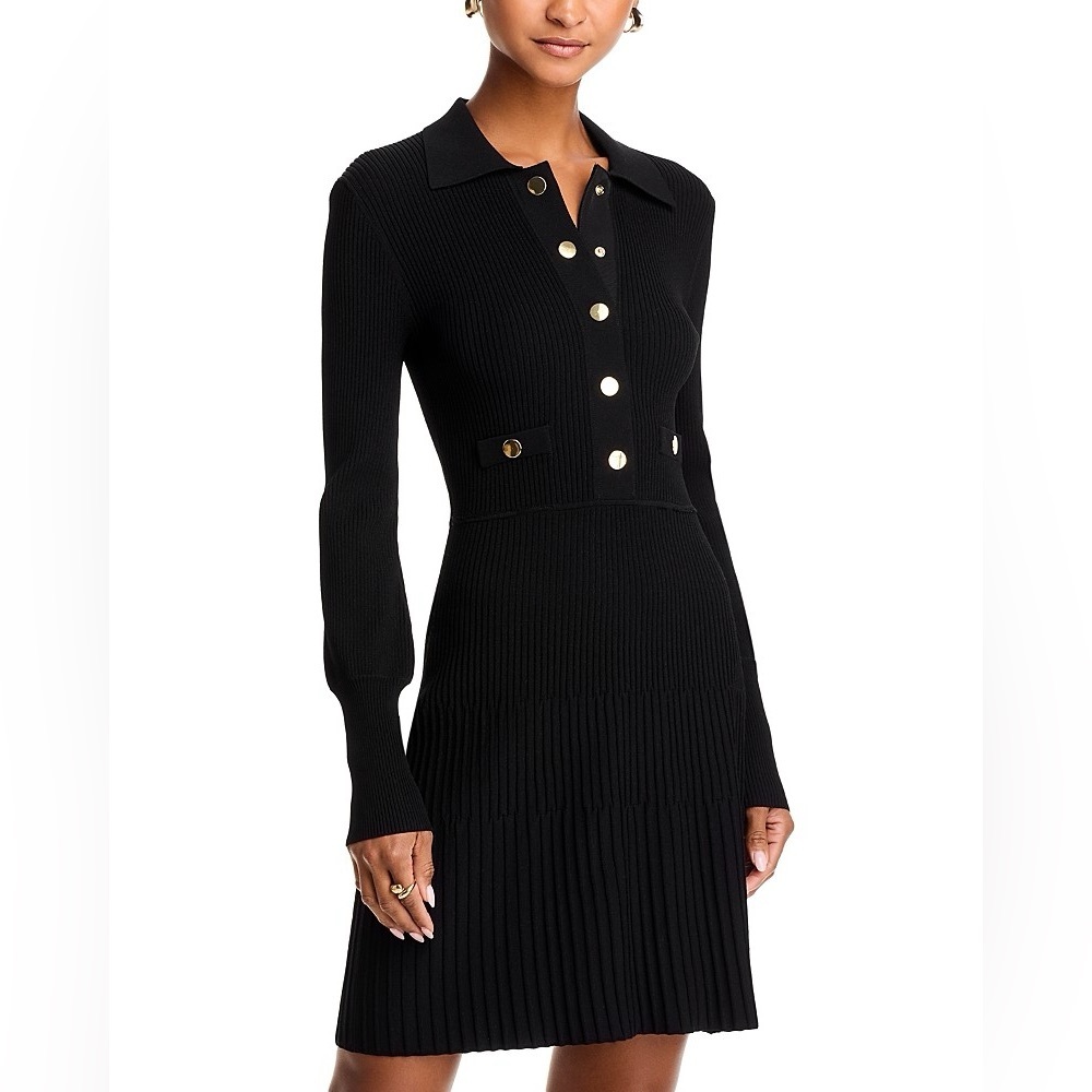 Veronica Beard Lauper Sweater Dress Black

Elegant Black Button-Up Dress - Picture 2 of 7